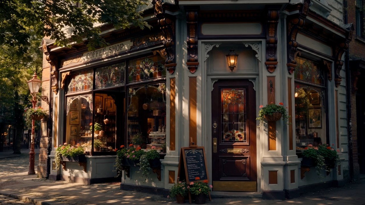 Victorian corner in the morning
